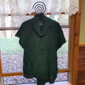 Orange Fountain Village Thick-Knitted Sz L/XL  Cowl Neck Deep Army Green Sweater
